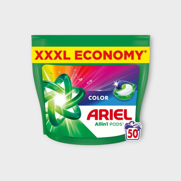 ARIEL PODS COLOR ALL IN ONE 50 PCS LAUNDRY CAPSULES COLOR