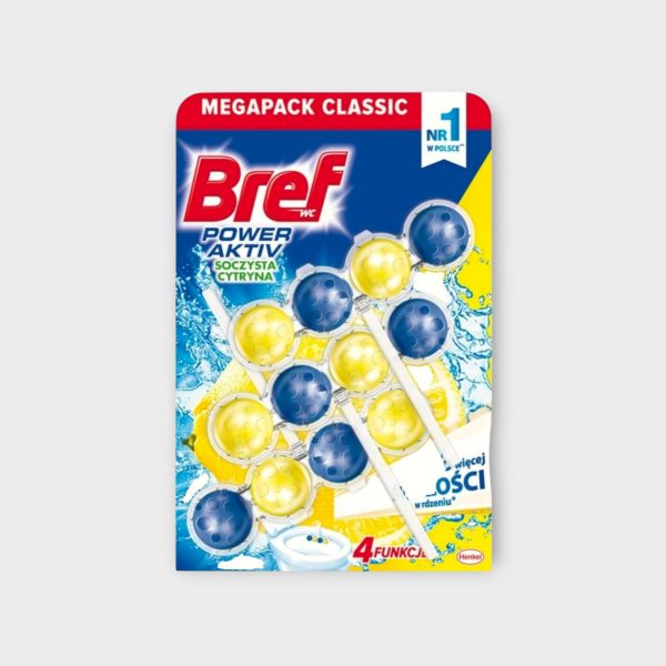 BRE008.jpg Bref Power Aktiv Lemon Toilet Balls 3x50g