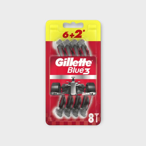 Gillette BLUE 3 PLUS RED 6+2 pcs