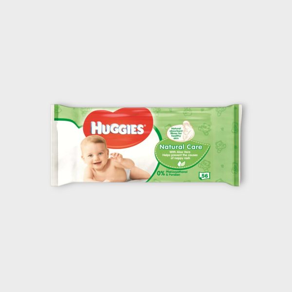 Huggies Natural Care Wet Wipes with Aloe - 56 pcs.