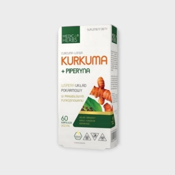 Medica Herbs CURCUMA and PIPERINE Tumeric Turmeric Immunity Circulation 60 caps.