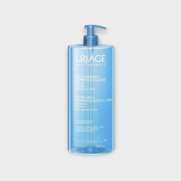 Uriage dermatological face and body wash gel 1000 ml