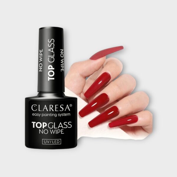 Claresa Glass Top No Wipe Hybrid Top Coat Wet Look 5 g