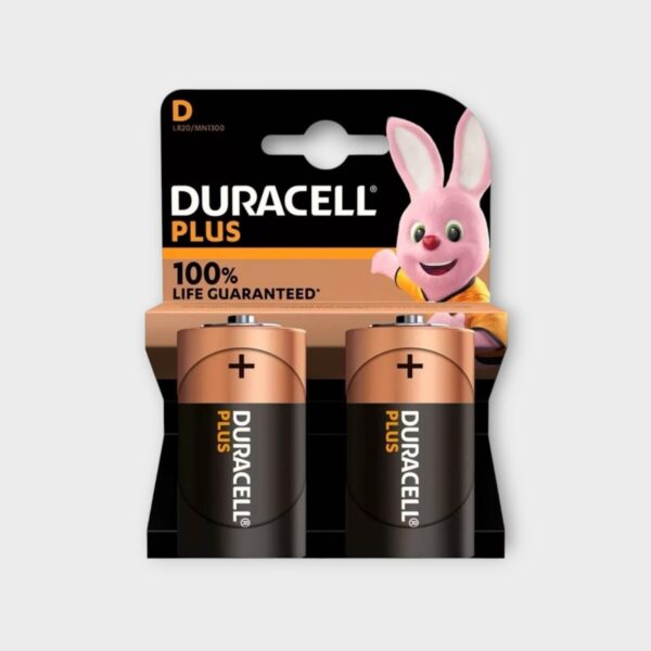 DRC001.jpg Duracell Plus Alkaline D LR20 Batteries Pack of 2