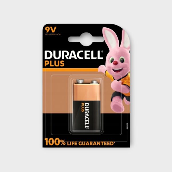 Duracell Power Plus 9V alkaline battery 6LR61 6F22
