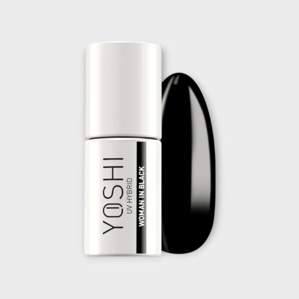YOSHI hybrid nail polish Woman In Black 605 deep black 6 ml