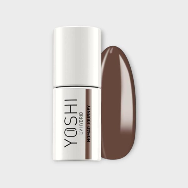 YOSHI Hybrid Gel Nail Polish 136 Nomad Journey Deep Brown 6 ml