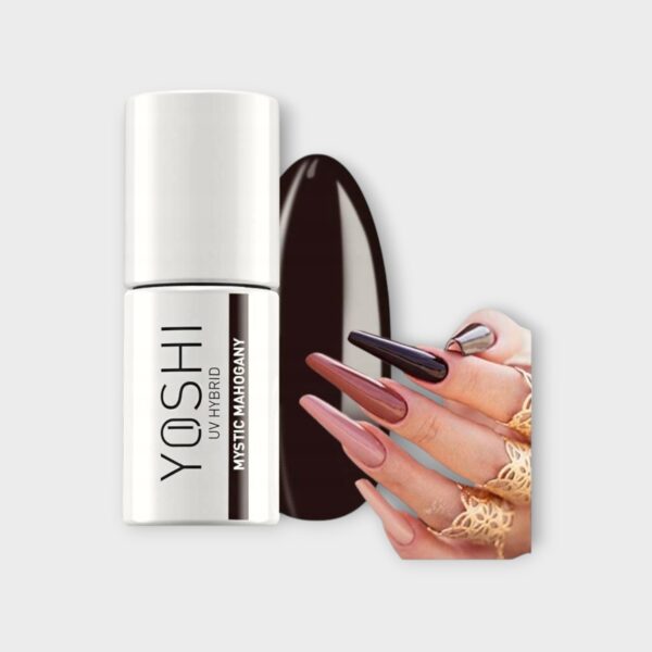 Yoshi Hybrid Gel Nail Polish 137 Mystic Mahogany Dark Brown 6ml